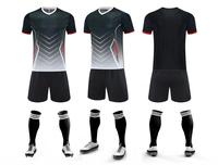 Ensemble de vêtements de sport pour club de football masculin personnalisé, maillot de football respirant bleu et blanc avec short, nom et logo d'équipe personnalisés