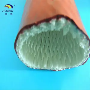 Cable Hose Heat Shield Protection Tube Silicone Rubber Coated Fiberglass Braided Fireproof Heat Insulation Protection Sleeve