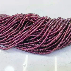 Wholesale Natural Smooth Gemstone Disk Shape Red Garnet 3MM Stone Loose Beads For Jewelry Making