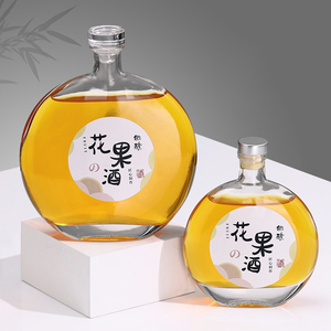 Étiquette personnalisée 250ml 500ml Verre Vodka Jante <span class=keywords><strong>Prune</strong></span> Vin Whisky Liqueur Bouteille Fruit Vin Bouteille En Verre Avec Liège En Bois - Product Image 4