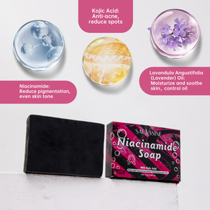 Nouveau Savon <span class=keywords><strong>Visage</strong></span> Nettoyant en Profondeur Éclaircissant Anti-Taches et Resserre les Pores à la Nicotinamide et à l'Acide Kojique, Savon à la Niacinamide - Product Image 3