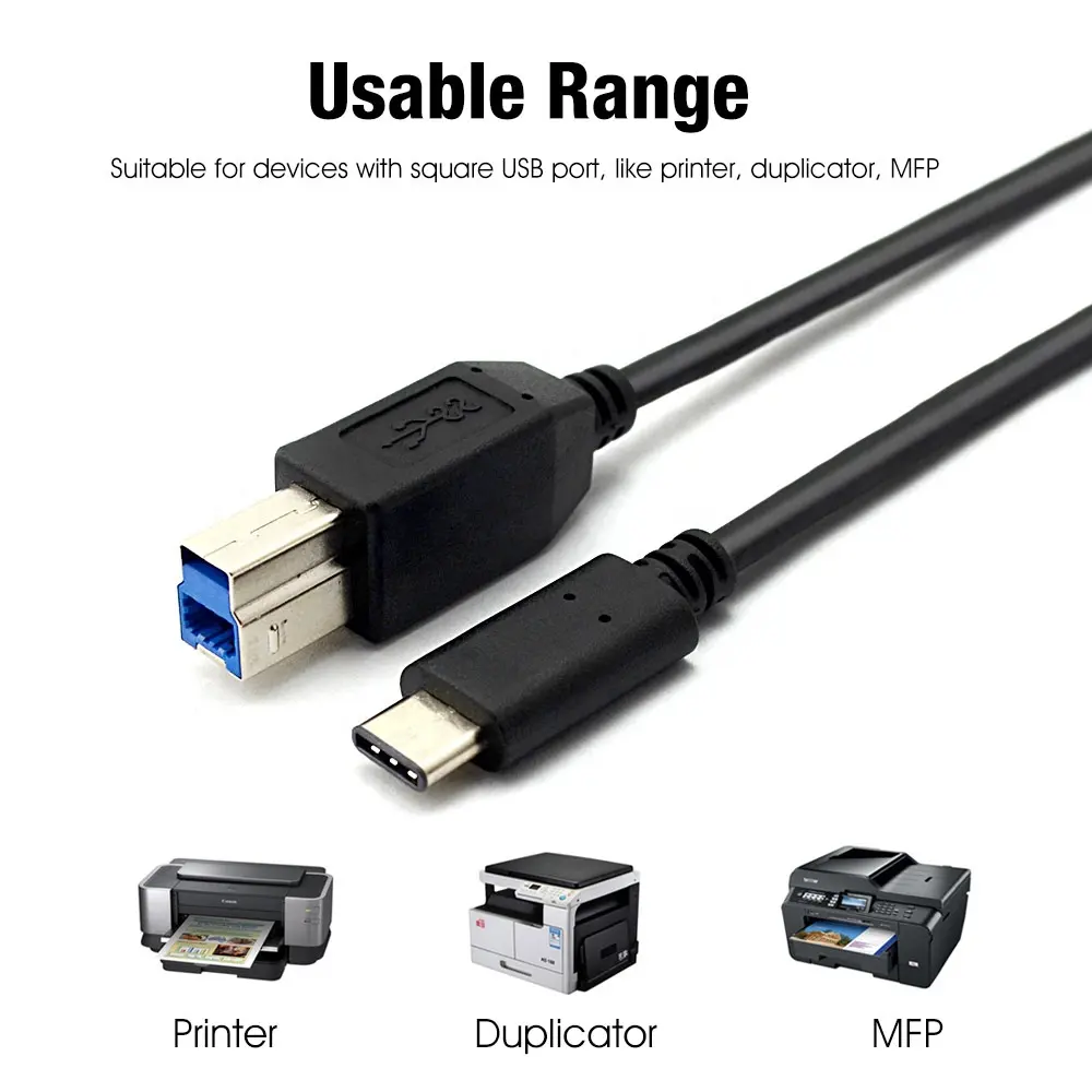 Sanguan USB C To USB 3.0 B Cable Printer Cord Scanner USB Printer Cable For Macbook Pro Canon Epson HP Samsung Brother