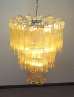 Lustre moderne de luxe en fer et verre de Murano, style américain rétro vintage, luminaire suspendu décoratif