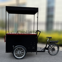 Vélo- glacier solaire avec réfrigérateur-congélateur, stand de limonade et chariot à jus frais à vendre