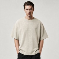 T-shirt Oversize Minimaliste Moderne Premium 235g en Coton Filé Ring-Spun 100% Style Luxe Alternative Service Personnalisé OEM/ODM