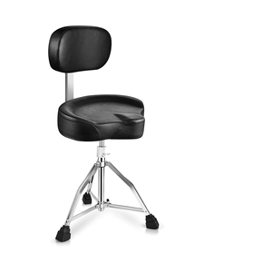 Trono de tambor para adultos de alta resistencia con altura ajustable y respaldo Asiento de tambor negro para músicos Accesorio de instrumento musical - Product Image 1