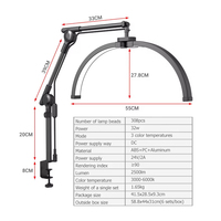 Lampe à pince de bureau à LED Lumière demi-lune pour extensions de cils, vernis à ongles et tatouage pour lampe de remplissage photographique F550B