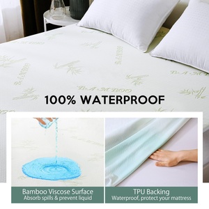 Protège-<span class=keywords><strong>matelas</strong></span> imperméable à 100 % avec design à poches profondes, surface en viscose de bambou et support en TPU, 36O °   Protection - Product Image 2