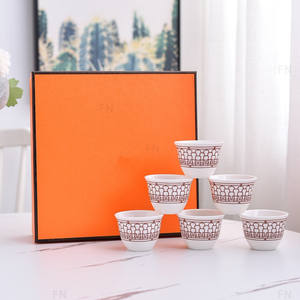 Juego de 6 Tazas de Té de Porcelana Fina, Estilo Espresso de Lujo - Product Image 5