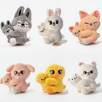 Supplier Pabrik Terverifikasi Boneka Hewan Lucu Super Lembut Bahan Katun Kawaii, Boneka Isi Dakron Serigala Kelinci Rubah, Hadiah Ulang Tahun Natal Anak