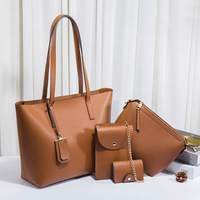 Ensemble de sacs à main 4 en 1 pour femmes, logo personnalisé, pochette, sacoche à bandoulière, fourre-tout pour dames,