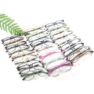 Vente en gros Dernier stock prêt Mixte pas cher Montures optiques pour femmes Fabricant de montures optiques en plastique multicolores Montures de lunettes optiques w