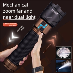 Không thấm nước IP65 An ninh ánh sáng chiến thuật đèn pin với đốt con trỏ <span class=keywords><strong>Laser</strong></span> LED Bóng đèn nhôm cơ thể USB sạc cho cắm trại - Product Image 3