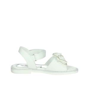 Gaelle Junior White Flat <b>Sandals</b> For Girls With Rhinestone Bow Detail Size 28 - Product Image 4