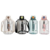 Bouteille d'eau portable en plastique de grande capacité, personnalisée, anti-fuite, 2,2 L (74 oz), pour le sport et la gym, avec poignée et paille