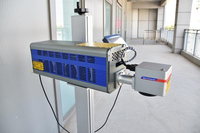Machine de marquage laser CO2 volante 35W 50W refroidie par air pour codage de logos et QR codes, compatible avec la ligne de production et la fonction PIT