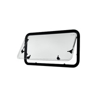 Vente directe usine : Fenêtres latérales d'angle pour camping-car, en aluminium et acrylique, avec isolation thermique, cadre noir, moustiquaire et pare-soleil