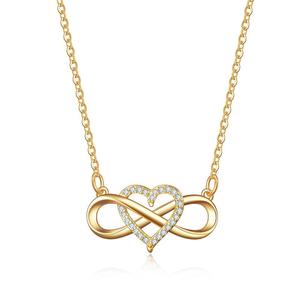 Collana con Ciondolo a Spirale Infinita, Raffinata Collana in Rame con Zirconi, Collana Personalizzata per Coppie - Product Image 1