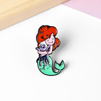 Großhandel Metall-Cartoon-Pins Kreative Niedliche Meerjungfrau-Emaille-Brosche für Kleidung und Taschen-Accessoires auf Lager
