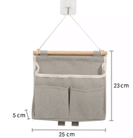 Sacs de rangement muraux, sac de rangement suspendu en polyester-coton pour salle de bain, cuisine, chambre à coucher, salon (noir, gris)