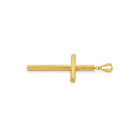 Colgante de Cruz Católica Religiosa Hecho a Mano en Oro de 14K, Textura Satinada, Unisex, para Uso Diario, Libre de Níquel y Plomo, Personalizable JJ