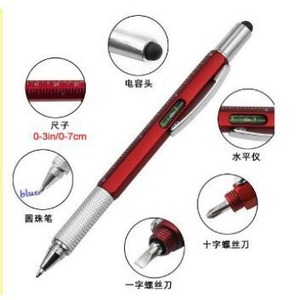 ปากกาอเนกประสงค์แบบ cross-border capacitive Stylus หก-in-one ปากกาลูกลื่นโลหะขายส่งขนาดไขควงสัมผัส