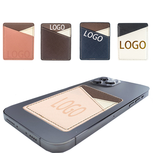 Soporte de tarjeta de crédito de cuero premium Stick On Wallet para iPhone y <span class=keywords><strong>Android</strong></span> Smartphones cubiertas de teléfonos móviles - Product Image 1