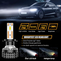 Faro LED H4 de 160W y 50000LM, Súper Brillante, Kit Canbus, Impermeable IP68, 6000K Blanco Natural, Plug and Play para el Mercado de México y Brasil