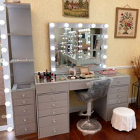 Coiffeuse en Promotion avec Miroir LED et Tiroirs, Meuble de Chambre Professionnel