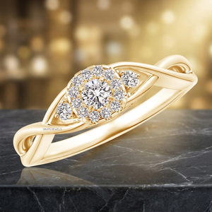Bague de fiançailles torsadée en diamant de laboratoire certifié IGI, en or rhodié 10K 14K 18K, argent 925 935, pour cadeau de mariage - Product Image 1