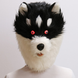 หน้ากากฮัสกี้ขนปุยเรืองแสง ขนาดเดียว สำหรับแต่งกายฮาโลวีน - Product Image 2