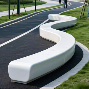 Banc décoratif en béton G004 GRC pour espace public, loisirs, artistique, résistant aux intempéries, paysage urbain extérieur, chaise de repos, chaise d'attente - Product Image 3