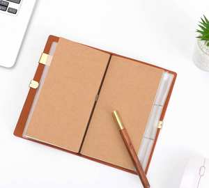 A6 Mahogany Pen <b>Set</b> Hand Ledger 2-Piece School <b>Notebook</b> Gift Box Strap Travel Diary Emboss Logo Graduation Christmas Back School - Product Image 4