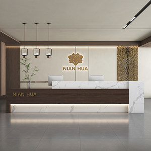 เคาน์เตอร์ต้อนรับแบบเรียบง่ายทันสมัย ทำจาก MDF พร้อมที่เก็บของ สำหรับสำนักงาน โรงแรม ร้านเสริมสวย และร้านค้าปลีก - Product Image 3
