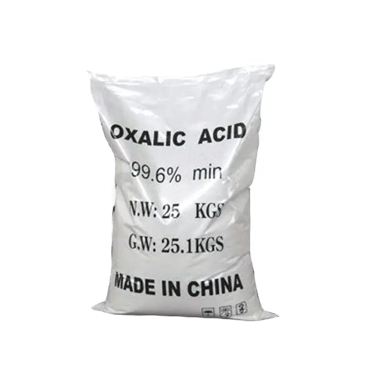 Кислота оксалиновая, цена 99.6%, Упаковка кислоты оксалиновой кислоты в пакете 25 кг для полировки мрамора оксалиновой кислоты