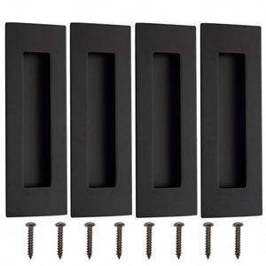 Poignée coulissante WEKIS en laiton noir mat, moderne et simple, à encastrer, pour portes de grange, portails, garages, armoires, placards et tiroirs - Product Image 3