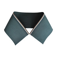Polo en maille côtelée à col côtelé vert ardoise avec bordure jacquard rayée, finition de col renforcée, en coton et élasthanne, fournisseur vérifié, OEM