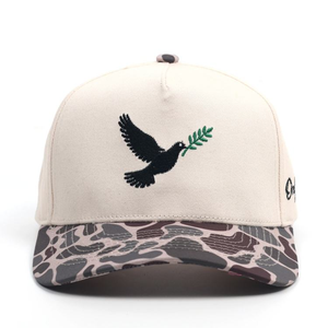 Casquette Snapback Structurée 5 Panneaux en Toile OEM de Haute Qualité, Bicolore, Style Hip Hop, pour l'Extérieur, avec Visière Camouflage, Chapeau de Golf A-Frame - Product Image 6