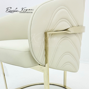 Chaise de salle à manger moderne de luxe en acier inoxydable, personnalisable, très vendue par Keynes, pour hôtels et restaurants. - Product Image 6