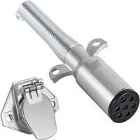 Set Soket Konektor Trailer 7-Way 7-Pin Heavy Duty dengan Pelindung Kabel, Bahan Zinc Die-Cast untuk Truk Semi dan Traktor Trailer