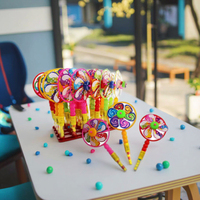 Bonbons en gros personnalisé marque privée Offre Spéciale amusant coloré ventilateur jouet avec multicolore doux tablette bonbons enfants bonbons jouet ODM/OEM