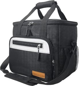 Muestra gratis de gran capacidad, doble capa, diseño Simple, aislamiento cruzado, bolsa de almuerzo, poliéster duradero para bolsa de refrigeración al aire libre - Product Image 1