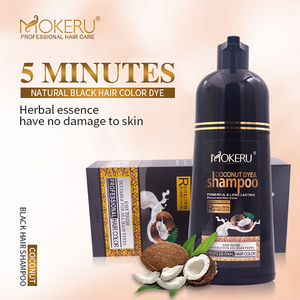 Mokeru-champú de <span class=keywords><strong>Color</strong></span> negro Natural para hombres y mujeres, <span class=keywords><strong>tinte</strong></span> de cabello de coco, permanente y rápido - Product Image 6