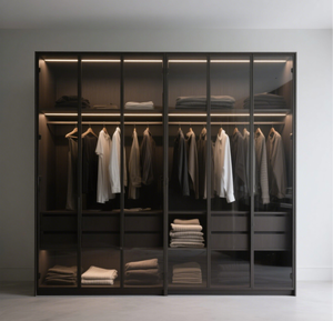 <span class=keywords><strong>Armoire</strong></span> de chambre à coucher simple et moderne, luxe léger, dressing, combinaison d'armoires sur mesure, <span class=keywords><strong>armoire</strong></span> d'angle avec <span class=keywords><strong>porte</strong></span> en verre - Product Image 3
