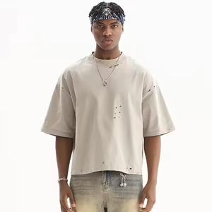 เสื้อยืดทรงบ็อกซี่ฟิต รุ่น KF095 ผ้าคอตตอน 100% ซักแล้ว ทำสีซีดแบบดิสเทรส ตัดเย็บแบบคัสตอม ไม่มีลายพิมพ์ ป้องกันขนร่วง เป็นมิตรต่อสิ่งแวดล้อม - Product Image 1