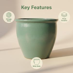 Maceta Moderna de Cerámica de 1 Metro con Orificios de Drenaje, Acabado Esmaltado, Decoración de Alta Calidad para el Hogar - Product Image 5