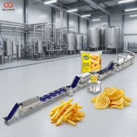 Línea de Producción de Papas Fritas Congeladas Totalmente Automática, Maquinaria de Procesamiento de Papas Fritas Congeladas con Sistema de Fritura y Desaceitado
