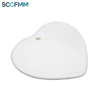 Nouvel an décoration noël boule en céramique arbre ornements noël pendentif suspendu-rond coeur Sublimation blanc pour transfert de chaleur
