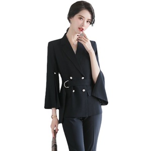 Conjunto <span class=keywords><strong>de</strong></span> 2 piezas <span class=keywords><strong>de</strong></span> moda Blazer <span class=keywords><strong>de</strong></span> doble botonadura suave con pantalón <span class=keywords><strong>Suite</strong></span> <span class=keywords><strong>de</strong></span> oficina - Product Image 1