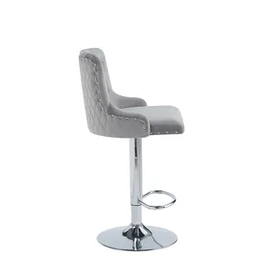 Легкая Роскошная высококачественная мебель для ресторанов, металлический коммерческий высокий стул, бархатный барный стул